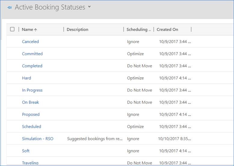 Configure scheduling method for booking status