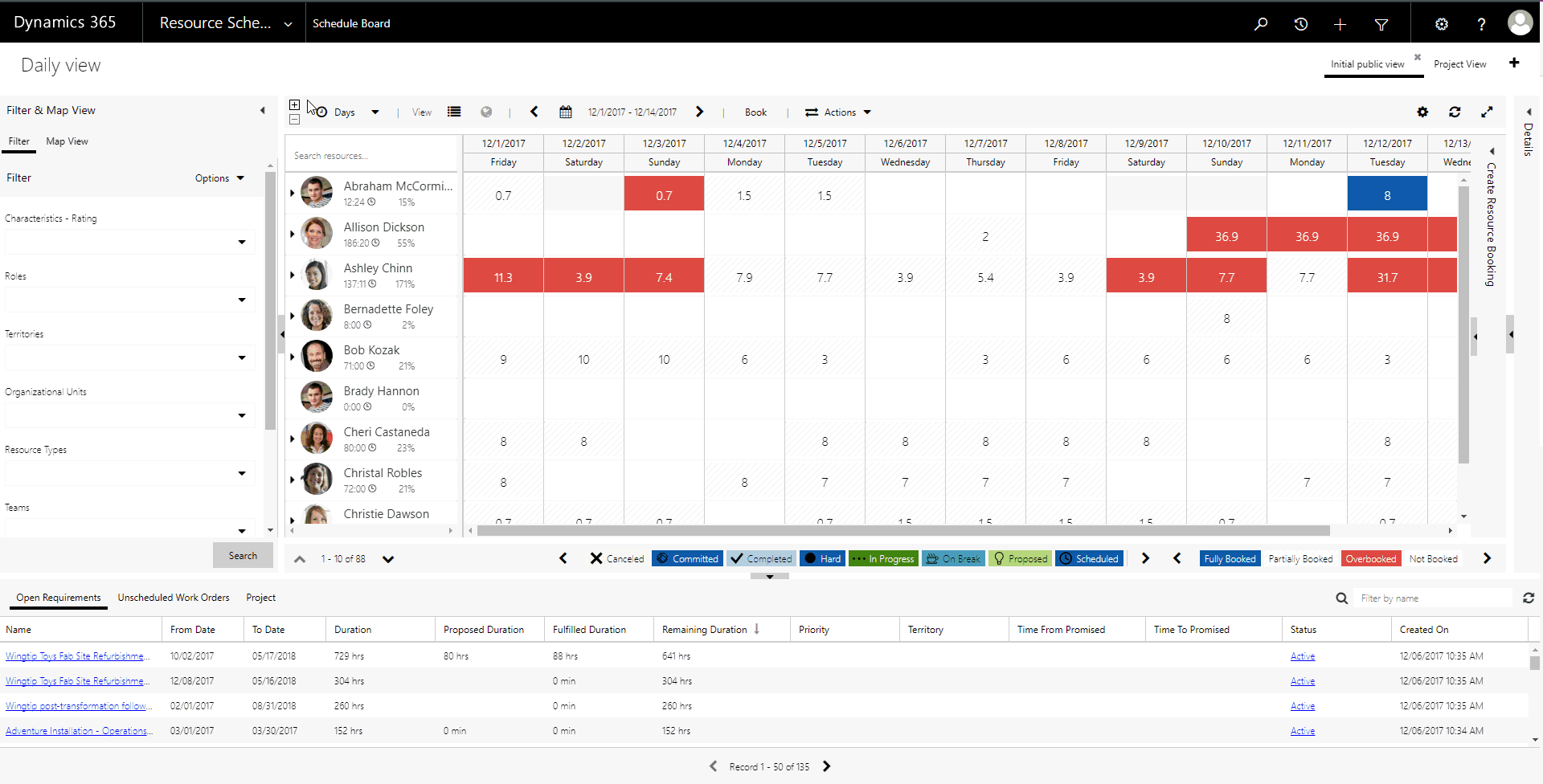 Expand and Collapse Resource Rows on Schedule Board