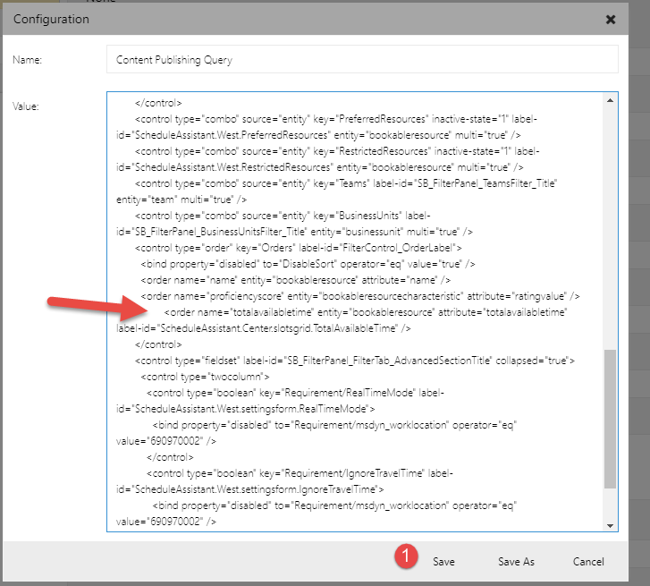 Select and paste query in the new configuration record