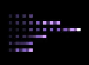 an image with a black background with purple squares.