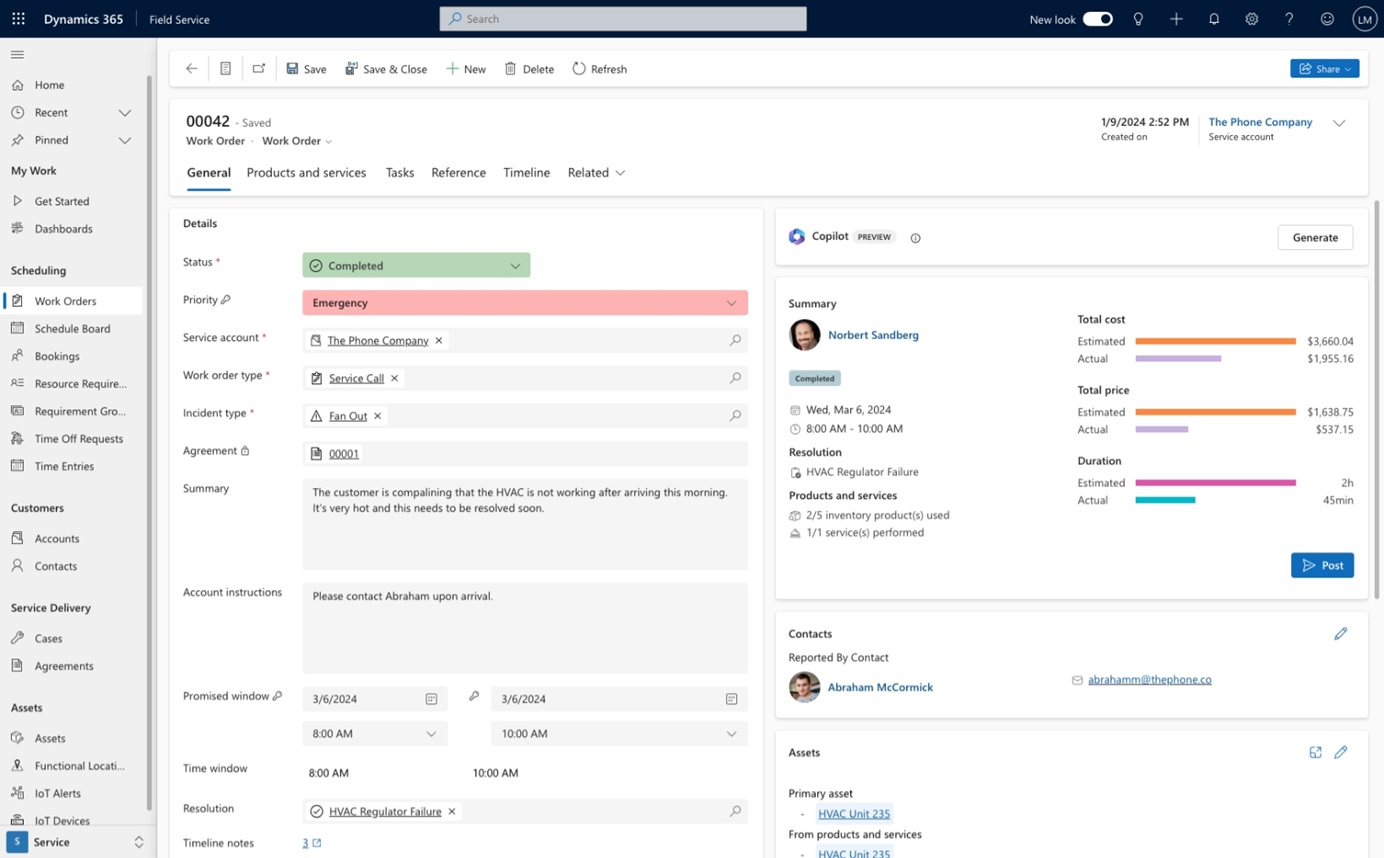 Introducing the new Work Order Experience in Dynamics 365 Field Service