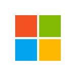 Microsoft logo. Square made up of four coloured segments in red, green, blue and yellow