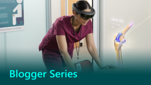 Blogger series graphic showing a doctor in HoloLens.