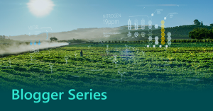 Blogger Series thumbnail showing AI being used in Agriculture