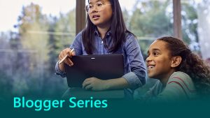Microsoft Blogger Series Thumbnail showing two young girls using technology