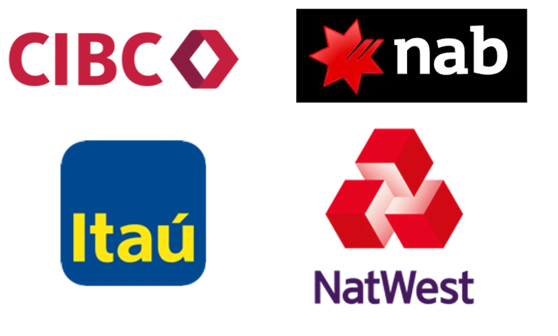 CIBC、Itaú、National Australia Bank、NatWest Group ロゴ マーク