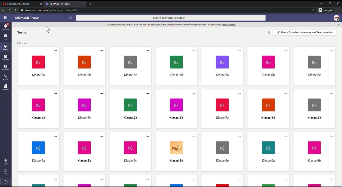 Ein Screenshot von Microsoft Teams