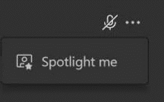 A screenshot of the Spotlight option on Microsoft Teams