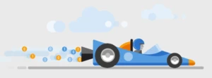 data accelerator (race car illustration)