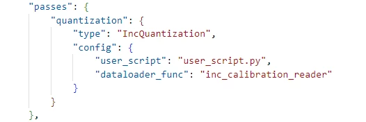 code snippet for INCQuantization pass