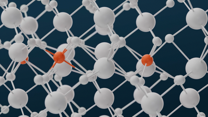 Visual representation of the molecular structure of the newly discovered material. 