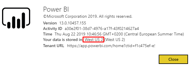 Power BI region