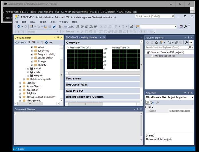 Screenshot of SQL Server with SQL Management Studio