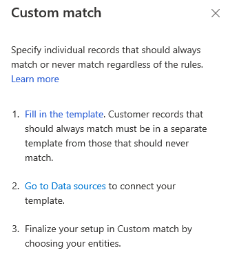 Instructions to perform a Custom match