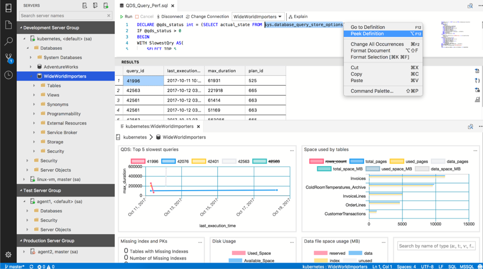 The August release of SQL Operations Studio is now available - Microsoft SQL  Server Blog