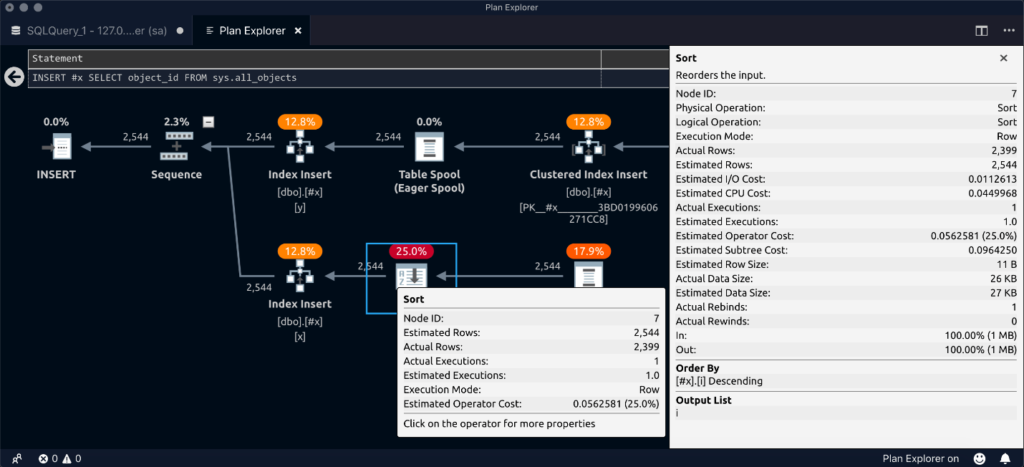 SentryOne Plan Explorer extension in Azure Data Studio.
