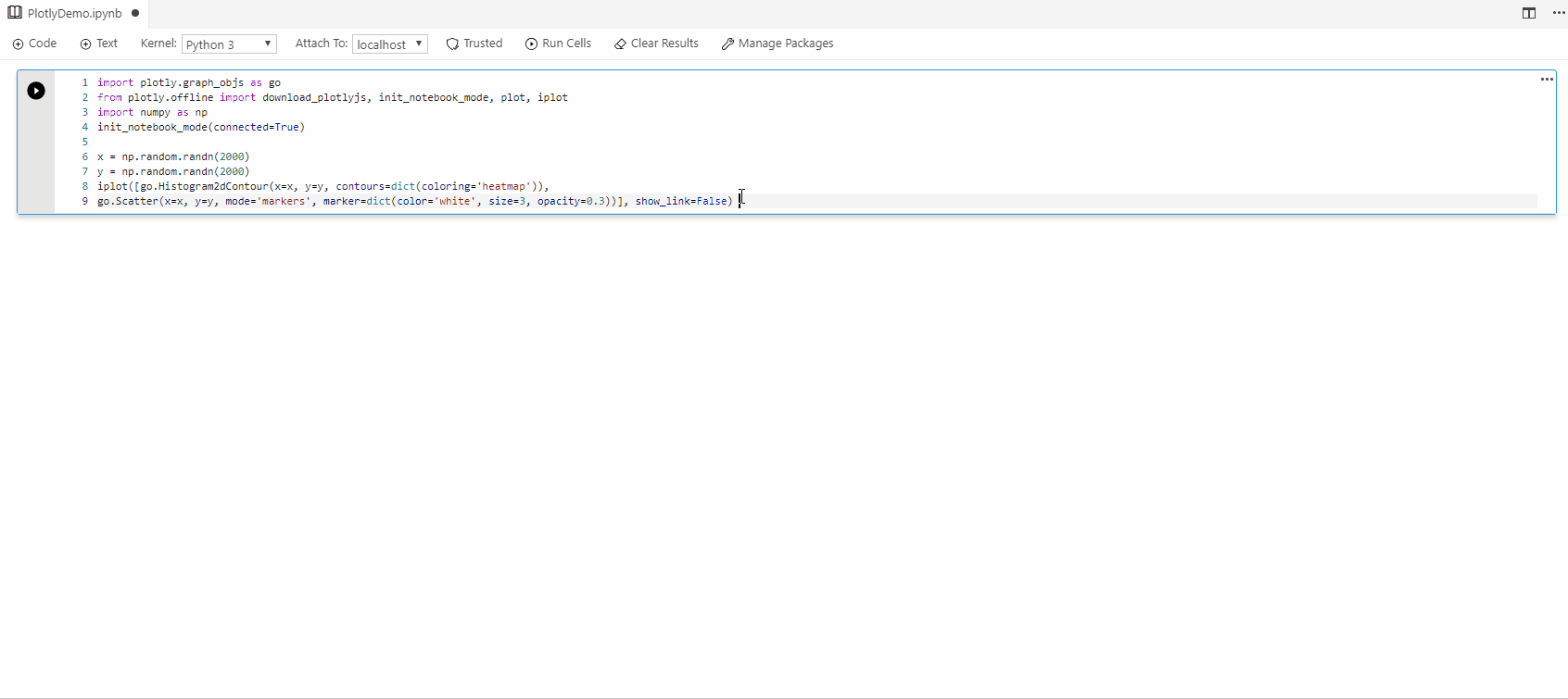 Plotly Python support through Notebooks inside Azure Data Studio.
