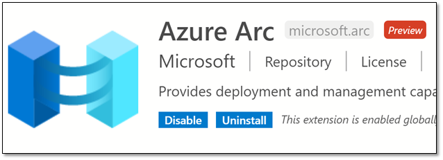 Azure Arc extension now available in marketplace.