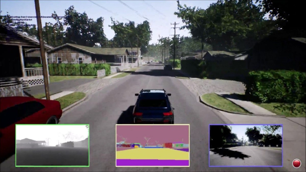 AI car driving on road