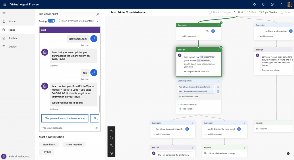 Dynamics 365 Virtual Agent for Customer Service.