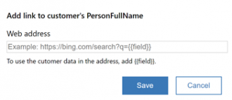 adding a link to a field in the Dynamics Customer Card