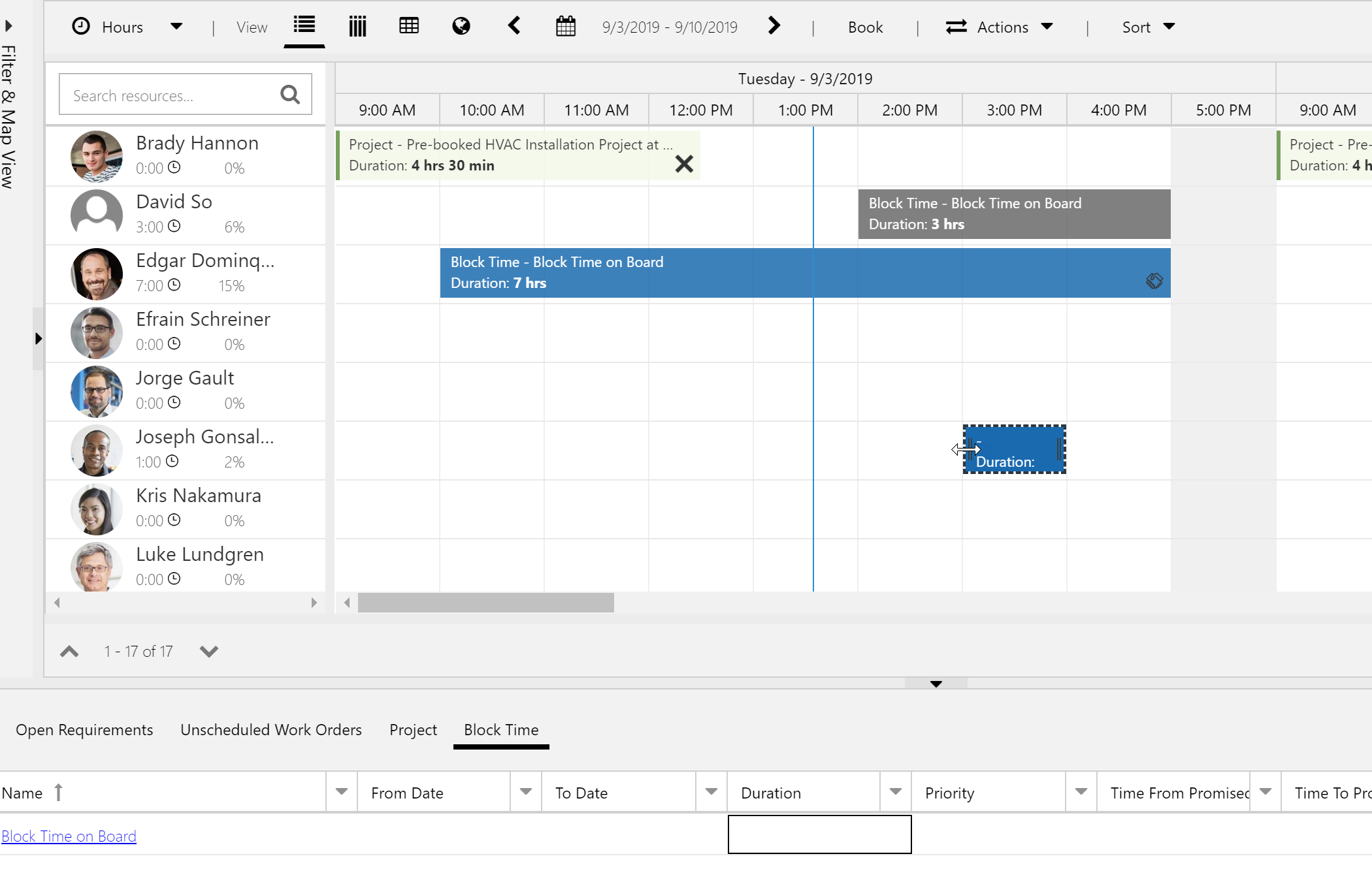 Booking created after dragging to the board