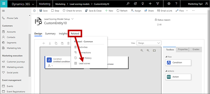 View related lead scores