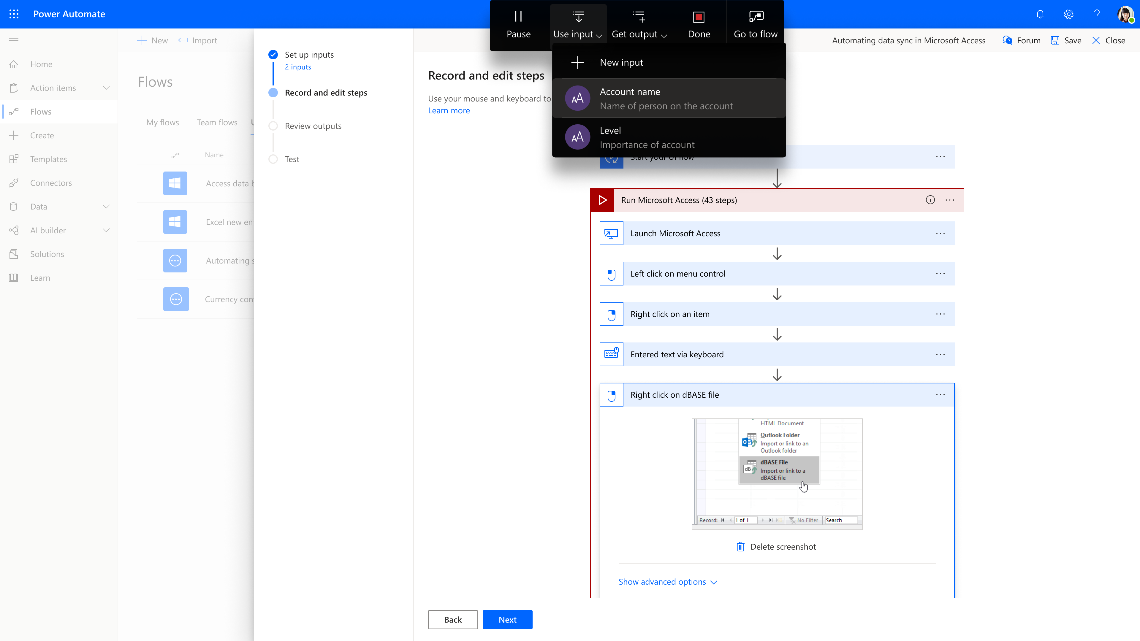 Microsoft Power Automate UI Flows dashboard.