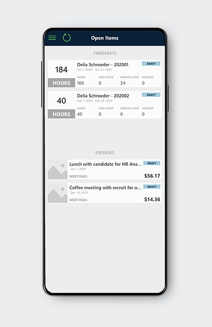 Screenshot of Dynamics 365 Nonprofit Accelerator mobile app
