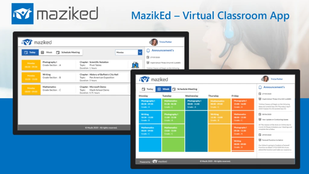 View of Maziked Virtual Classroom App