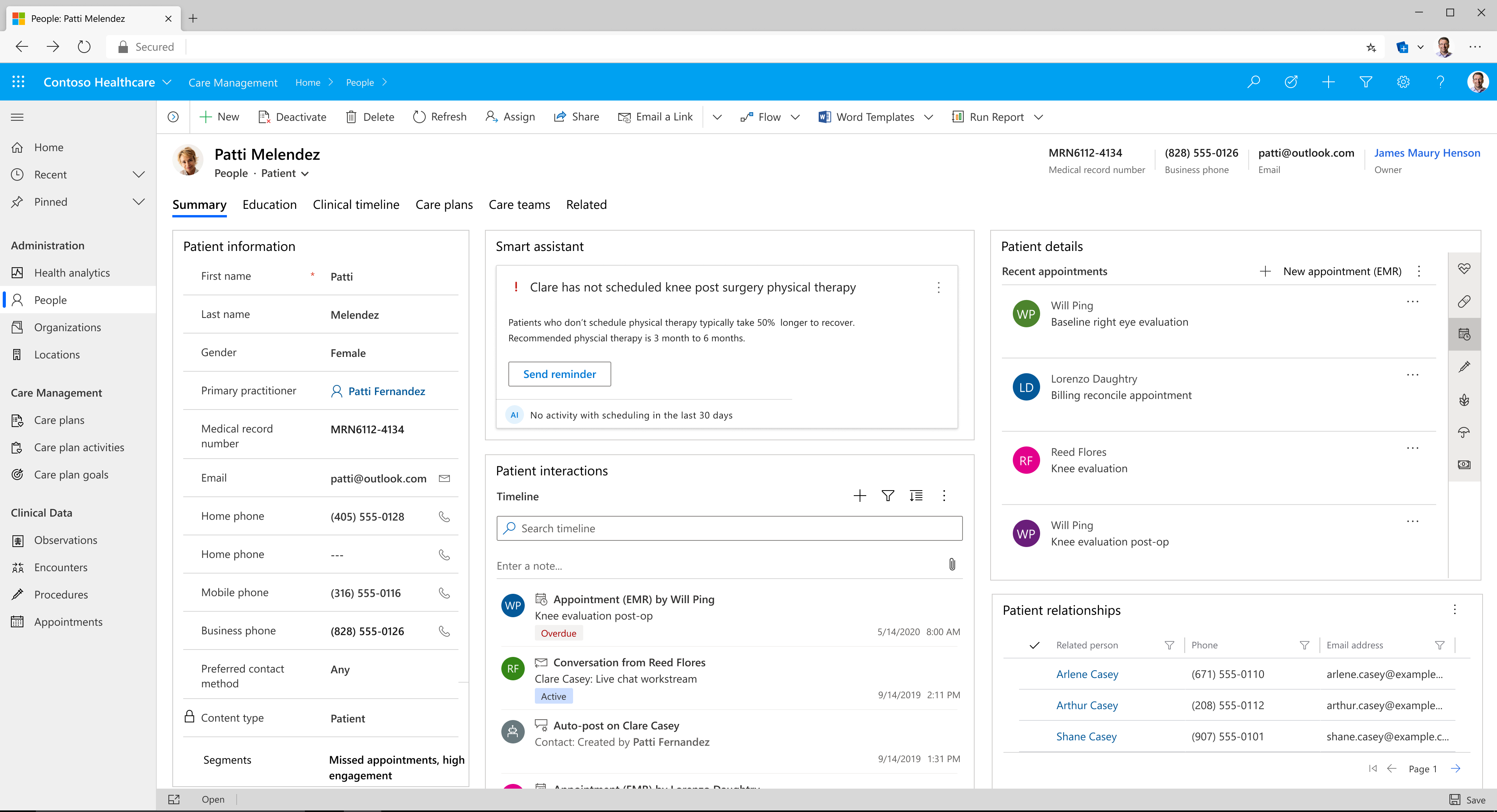 Microsoft Cloud for Healthcare Patient View