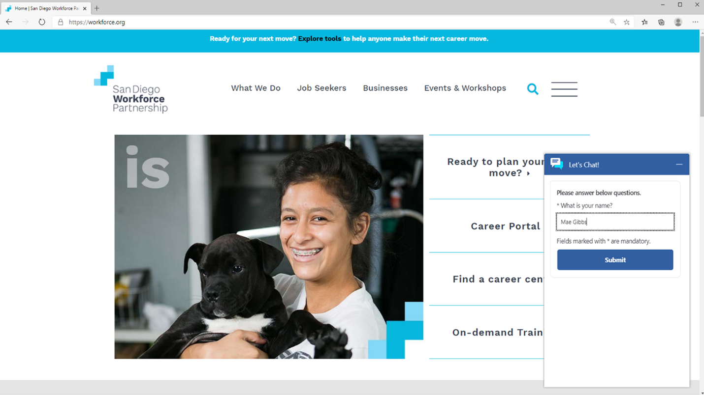San Diego Workforce Partnership website.