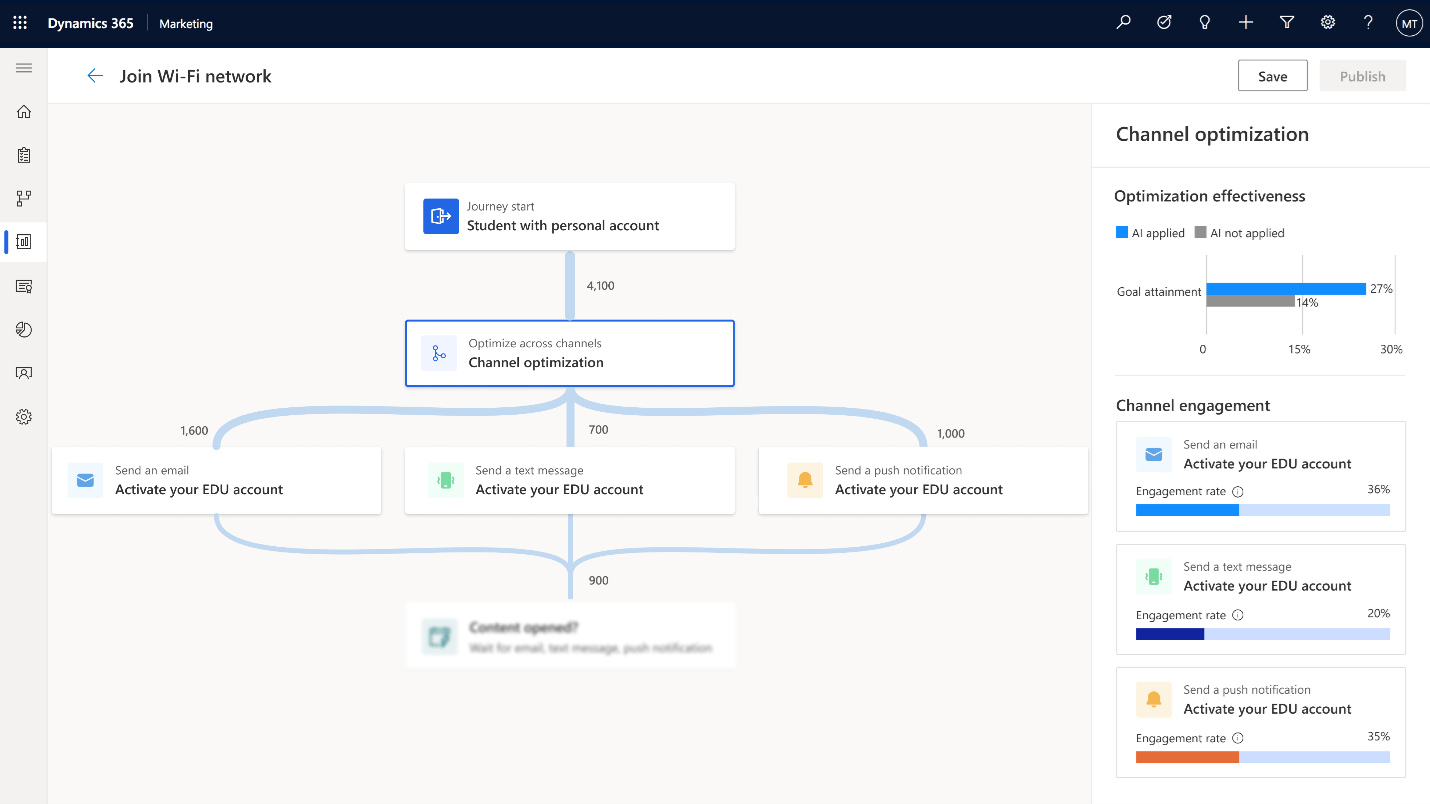 The new journey designer simplifies the creation of steps along a customer journey