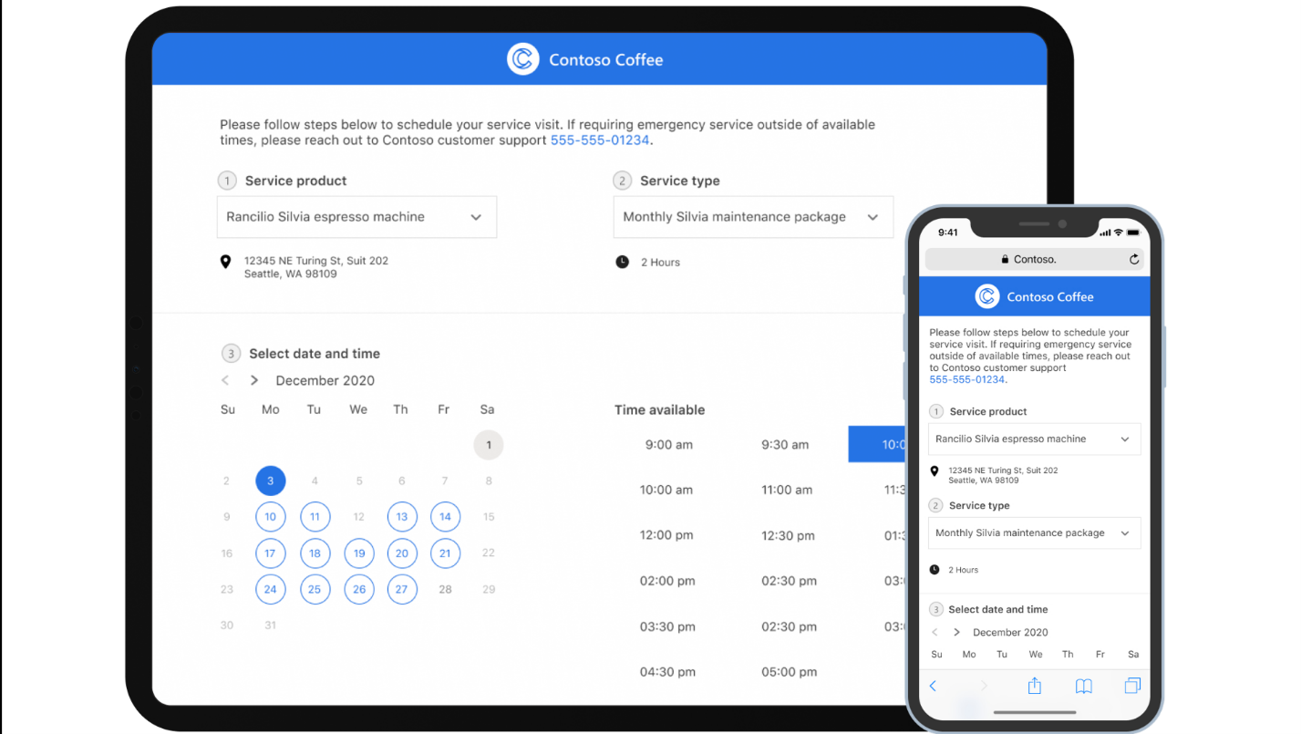 Customers can now self-schedule and monitor service appointments through a portal or mobile app