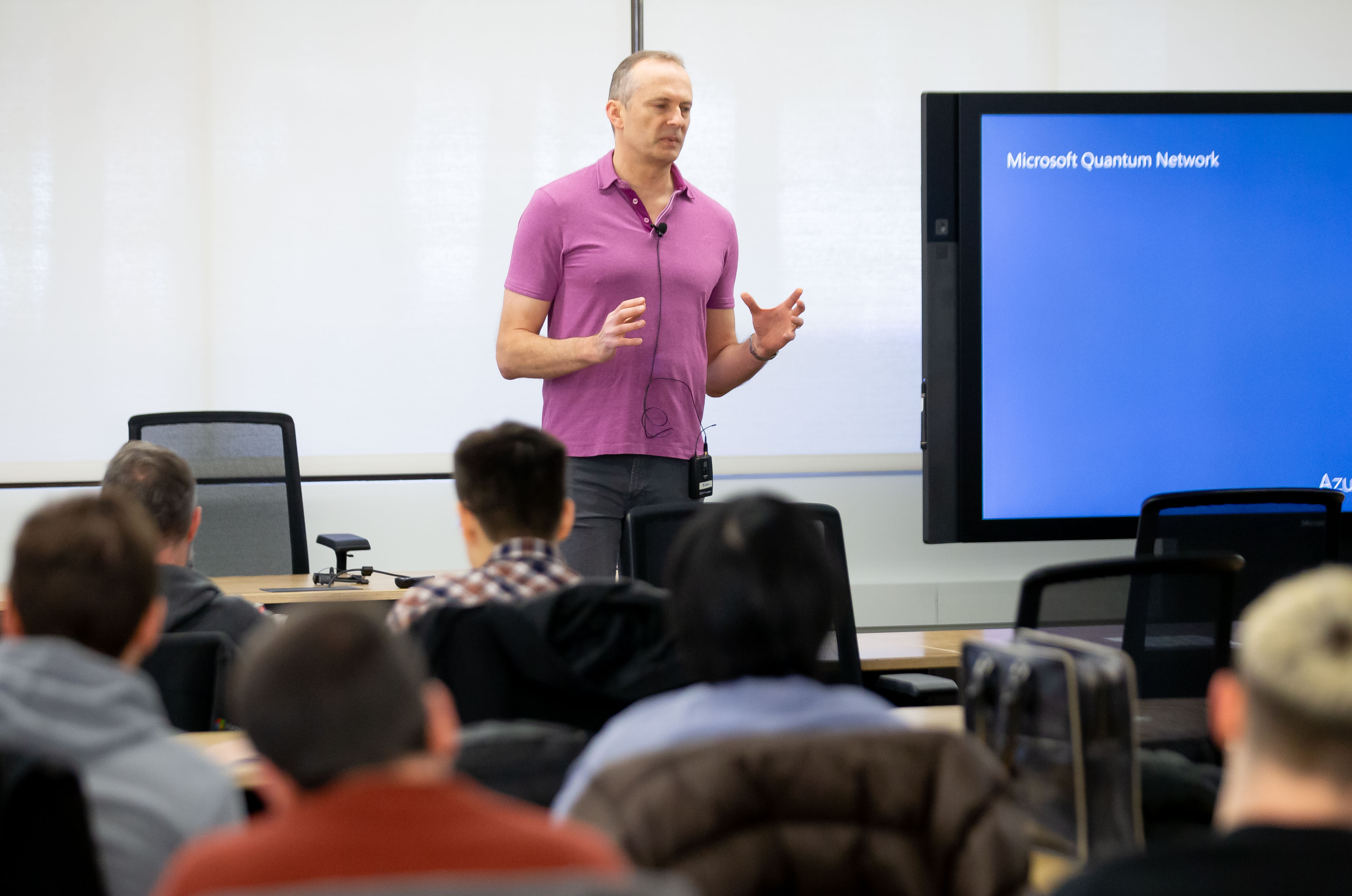 Todd Holmdahl speaking to the Microsoft Quantum Network